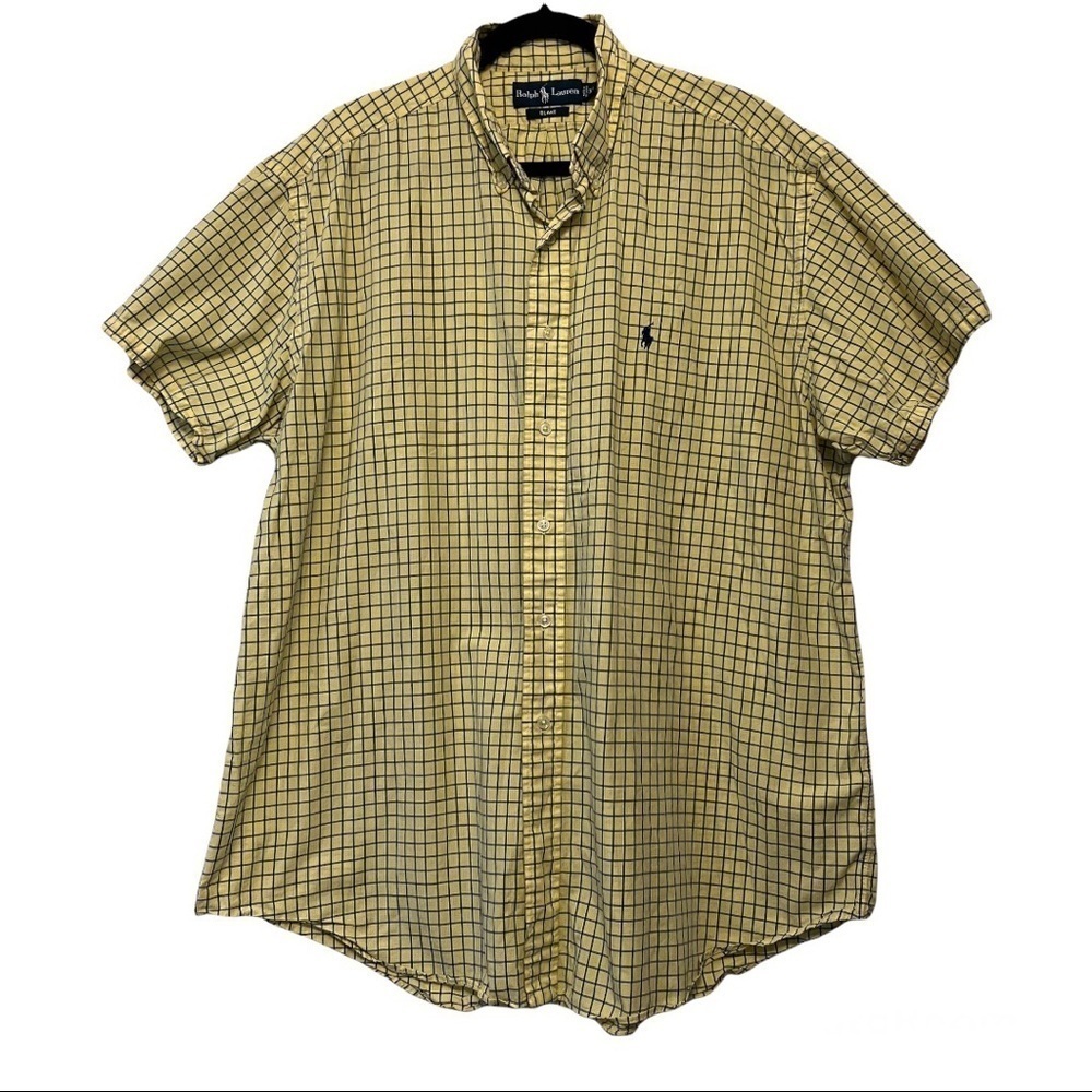 Ralph Lauren Yellow & Blue Checkered Blake Button Down Shirt